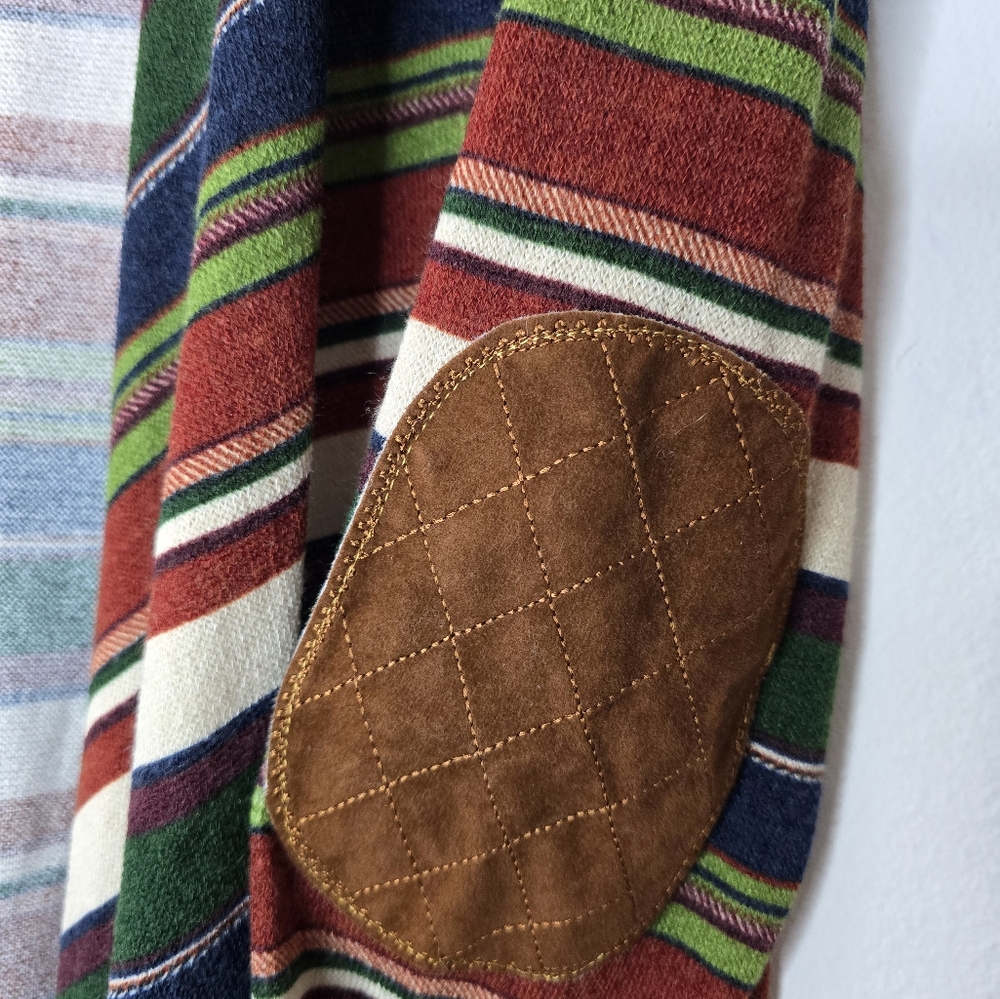Gilli Striped Elbow Patch Open Drape Cardigan size M/L - Picture 4 of 7